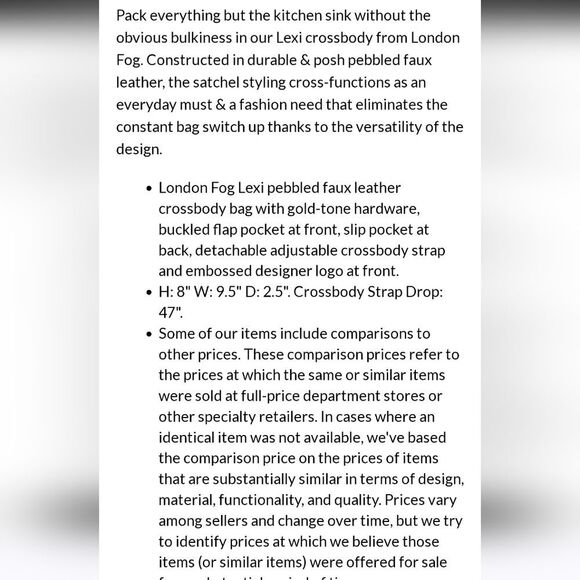 London Fog Lexi Crossbody Bag- Black - Picture 3 of 8